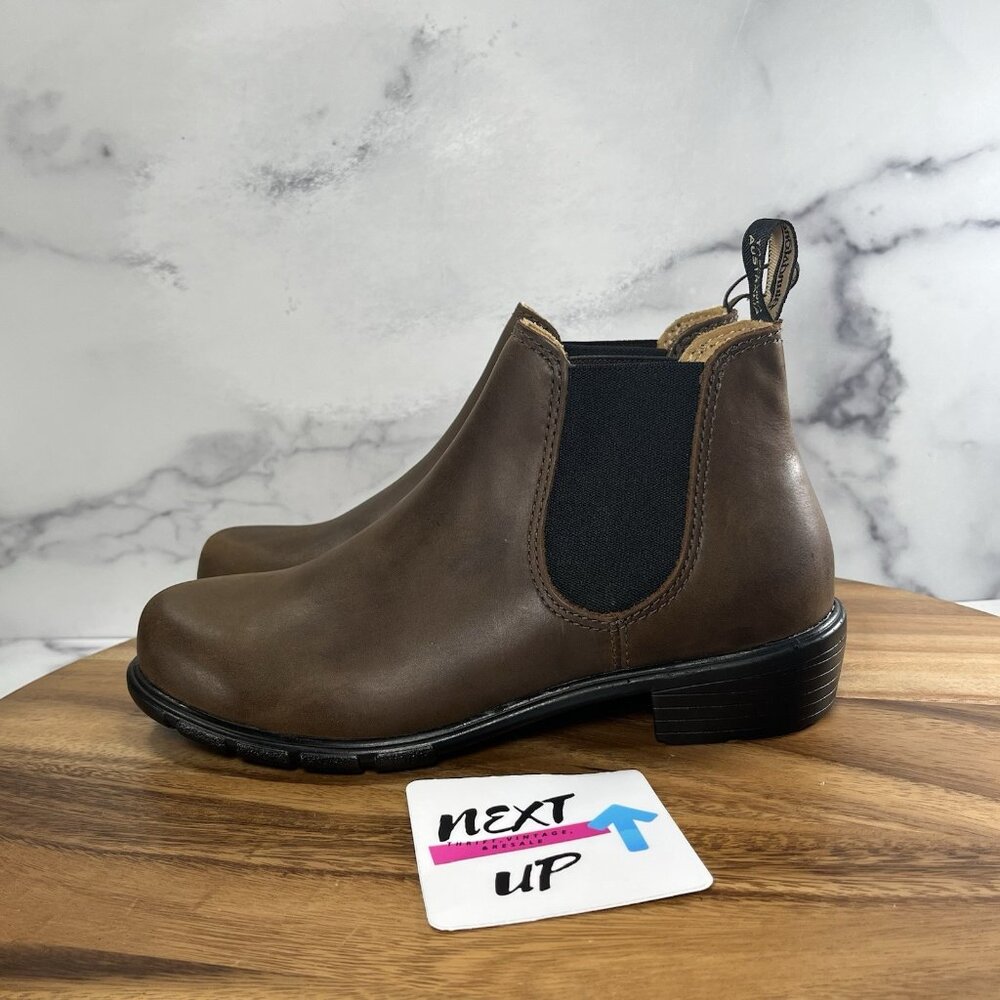 1970 ELASTIC SIDED ANKLE BOOT- Antique Brown Chelsea-Women's Slip-On Leather NEW